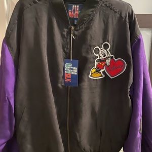Jh silk vintage Disney jacket. Black jacket with purple sleeves. New with tags.